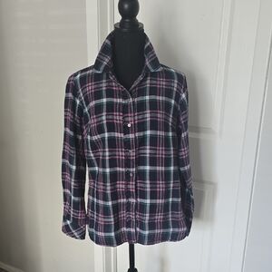 Plaid Button-Up Shirt
